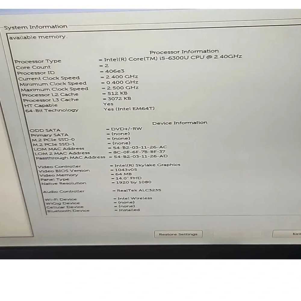 Dell Latitude 5414 14 inch Intel Core i5 6th Gen. 2.40GHz, 8GB RAM No SSD/Caddy